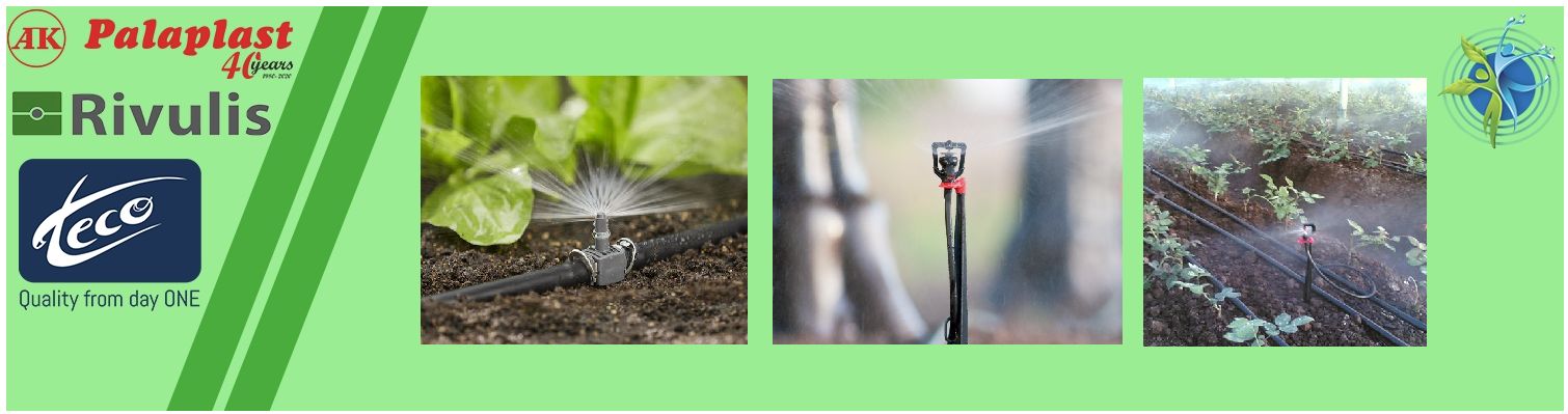 How to Choose the Right Micro Sprinklers for Proper Garden Irrigation Micro sprinklers operating in a garden with lawn, plants, and flowers for uniform irrigation.
